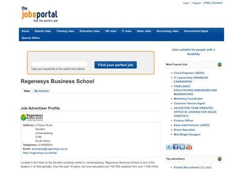 
                            9. Regenesys Business School | The Jobs Portal