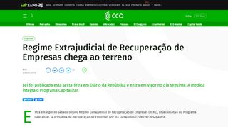 
                            9. Regime Extrajudicial de Recuperação de Empresas chega ao terreno ...