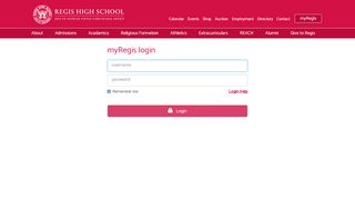 
                            13. Regis High School: myRegis Login