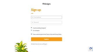 
                            2. Register a new account | 99designs
