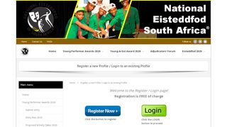 
                            11. Register a new Profile / Login to an existing Profile – National ...