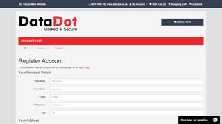 
                            3. Register Account - DataDot