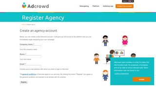 
                            7. Register Agency | Adcrowd - Your retargeting platform