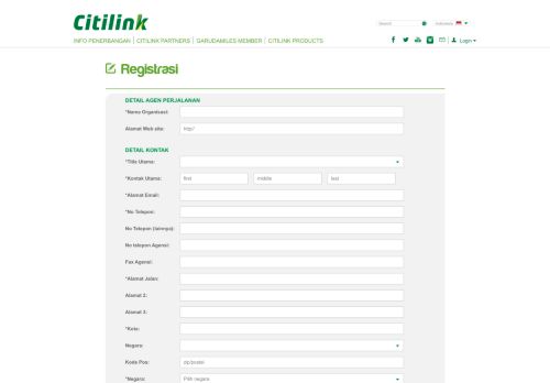 
                            8. Register Agency - citilink.co.id