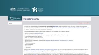 
                            12. Register agency | TIS Online