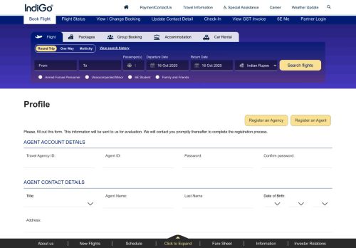 
                            10. Register Agent - IndiGo