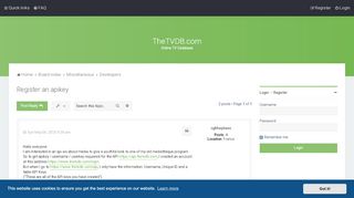 
                            3. Register an apikey - TheTVDB.com