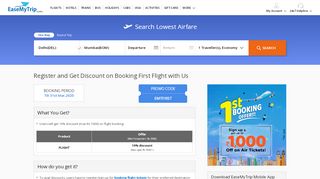 
                            1. Register and Get Discount on Booking First Flight ... - EaseMyTrip.com