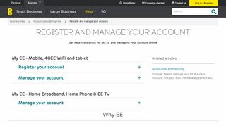 
                            3. Register and manage your account | Help | EE