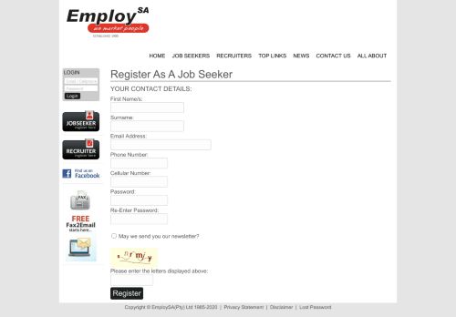 
                            7. Register as a Job Seeker - EmploySA