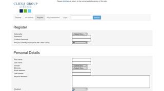 
                            6. Register - Clicks Group Recruitment Team mobile site