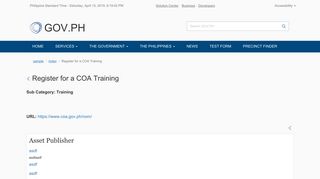 
                            9. Register for a COA Training - GOV.PH