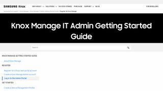 
                            3. Register for a Knox Manage account | Samsung Knox