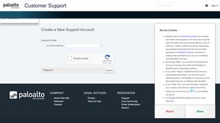
                            3. Register for a support account - Palo Alto Networks Support Portal