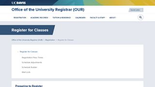 
                            3. Register for Classes - Office of the University Registrar - UC Davis
