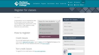 
                            8. Register for classes | PCC