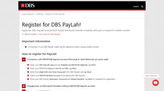 
                            1. Register for DBS PayLah! | DBS Singapore - DBS Bank