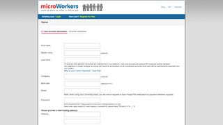 
                            5. Register for free - Microworkers - work & earn or offer a micro job