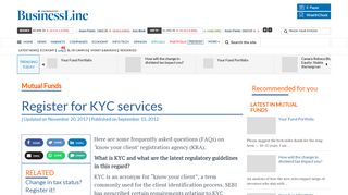 
                            11. Register for KYC services - The Hindu BusinessLine