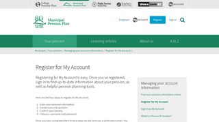 
                            4. Register for My Account - Municipal Pension Plan