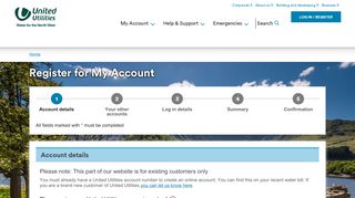 
                            2. Register for My Account| My Account| United Utilities