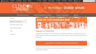 
                            1. Register for Orientation | Clemson University Student Affairs