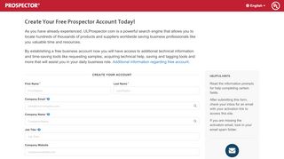 
                            5. Register for Prospector - ULProspector - Accounts