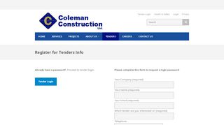 
                            12. Register for Tenders Info | Coleman Construction Ltd