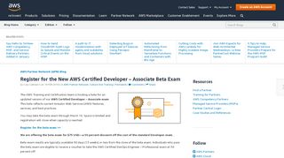 
                            4. Register for the New AWS Certified Developer – Associate Beta Exam ...