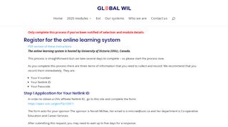 
                            8. Register for the online learning system | Global WIL
