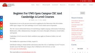 
                            11. Register For UWI Open Campus CXC And Cambridge A-Level Courses