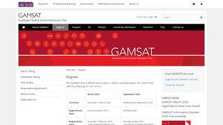 
                            7. Register | Graduate Medical School Admissions Test | GAMSAT | ACER