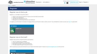 
                            1. Register - jobactive JobSearch