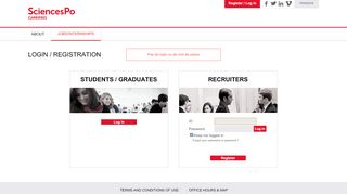 
                            13. Register / Log in - Sciences Po Carrières