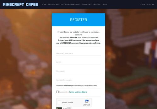 
                            4. Register | MinecraftCapes.co.uk