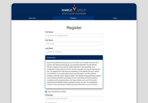 
                            2. Register - Nimble Job Portal - Nimble Group