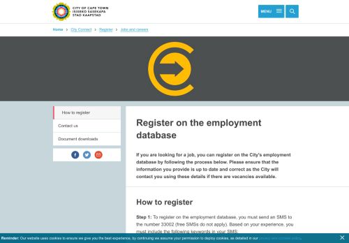 
                            4. Register on the employment database - City of Cape Town