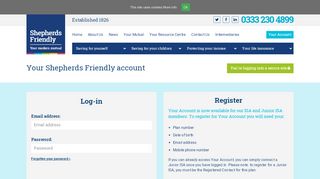 
                            13. Register or log-in | Your Account - Member Portal | Shepherds Friendly