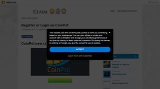 
                            7. Register or Login on CoinPot - Claim with CoinPot - Altervista