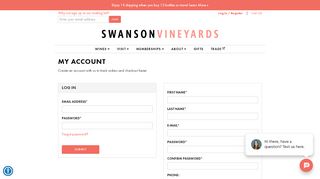 
                            3. Register or Login | Swanson Vineyards