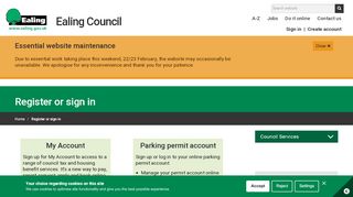 
                            11. Register or sign in | Ealing Council