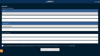 
                            5. Register - Sportsbet Mobi