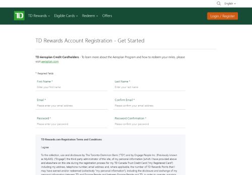 
                            10. Register - TD Rewards