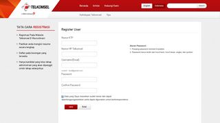 
                            1. Register - : Telkomsel e-Recruitment