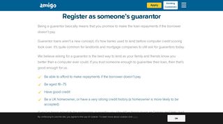 
                            5. Register To Be A Guarantor | Amigo Loans
