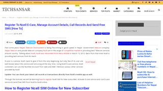 
                            4. Register to Ncell E-care, Manage Account details, Call Records and ...