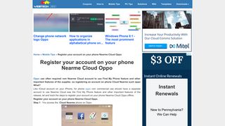 
                            3. Register your account on your phone Nearme Cloud Oppo