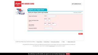 
                            7. Register your Argos Card - My Argos Card