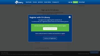 
                            1. Register Your CV - Search Thousands of New Jobs with CV-Library.co ...