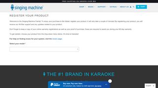 
                            9. Register Your Product - Singing Machine